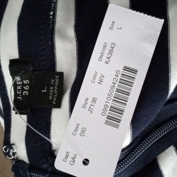 J Crew 365 Dress midi stripe Nautical L nwt - Picture 3 of 5